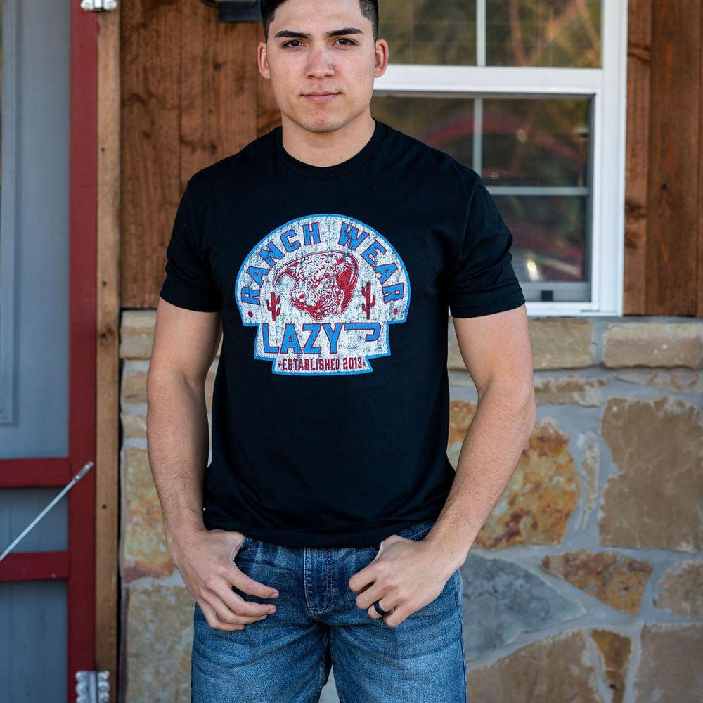 
                  
                    Lazy J Ranch Turquoise Arrowhead Short Sleeve T-Shirt - Heather Black-Lazy J Ranch Wear
                  
                