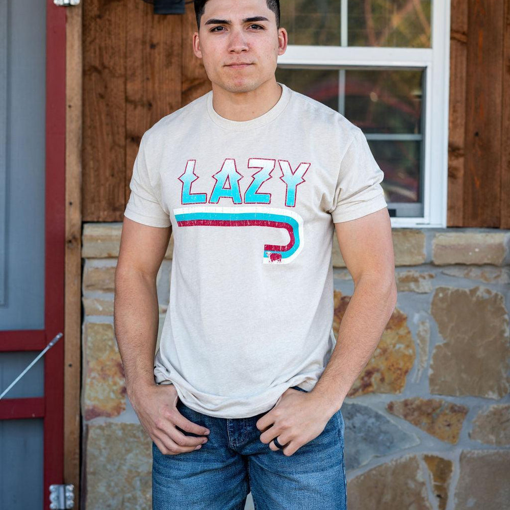 
                  
                    Lazy J Ranch Fire J Logo Short Sleeve Sand T-Shirt-
                  
                