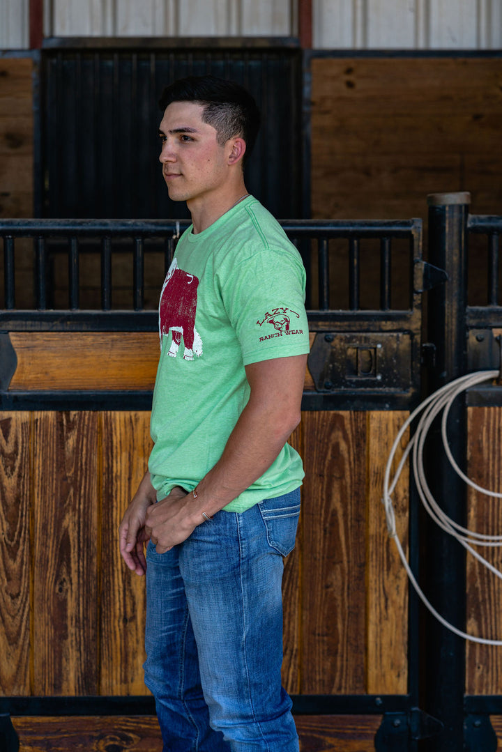 Lazy J Ranch Wear Hereford Jughead Short Sleeve T-Shirt - Apple Green