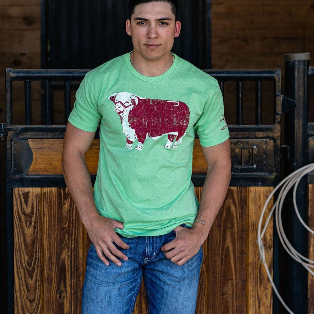 
                  
                    Lazy J Ranch Hereford Jughead Short Sleeve Apple Green T-Shirt-
                  
                