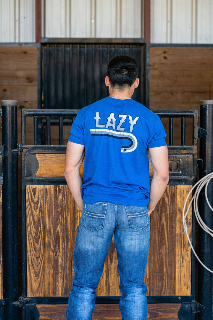 Lazy J Ranch Wear Fire J Ranch Short Sleeve T-Shirt - Royal Blue