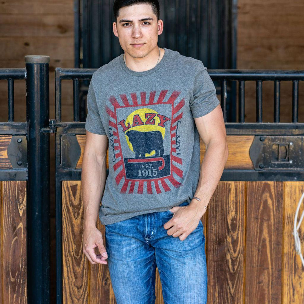 
                  
                    Lazy J Ranch Sunrise Feed Sack Short Sleeve T-Shirt - Grey-
                  
                