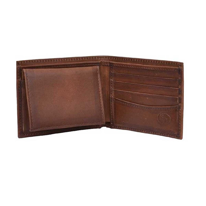 M & F Western 3D Distressed Leather Flip-fold Wallet