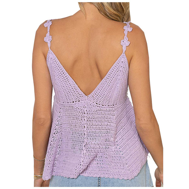 Pol Clothing Women's Cropped Babydoll Sweater Top - Lavender