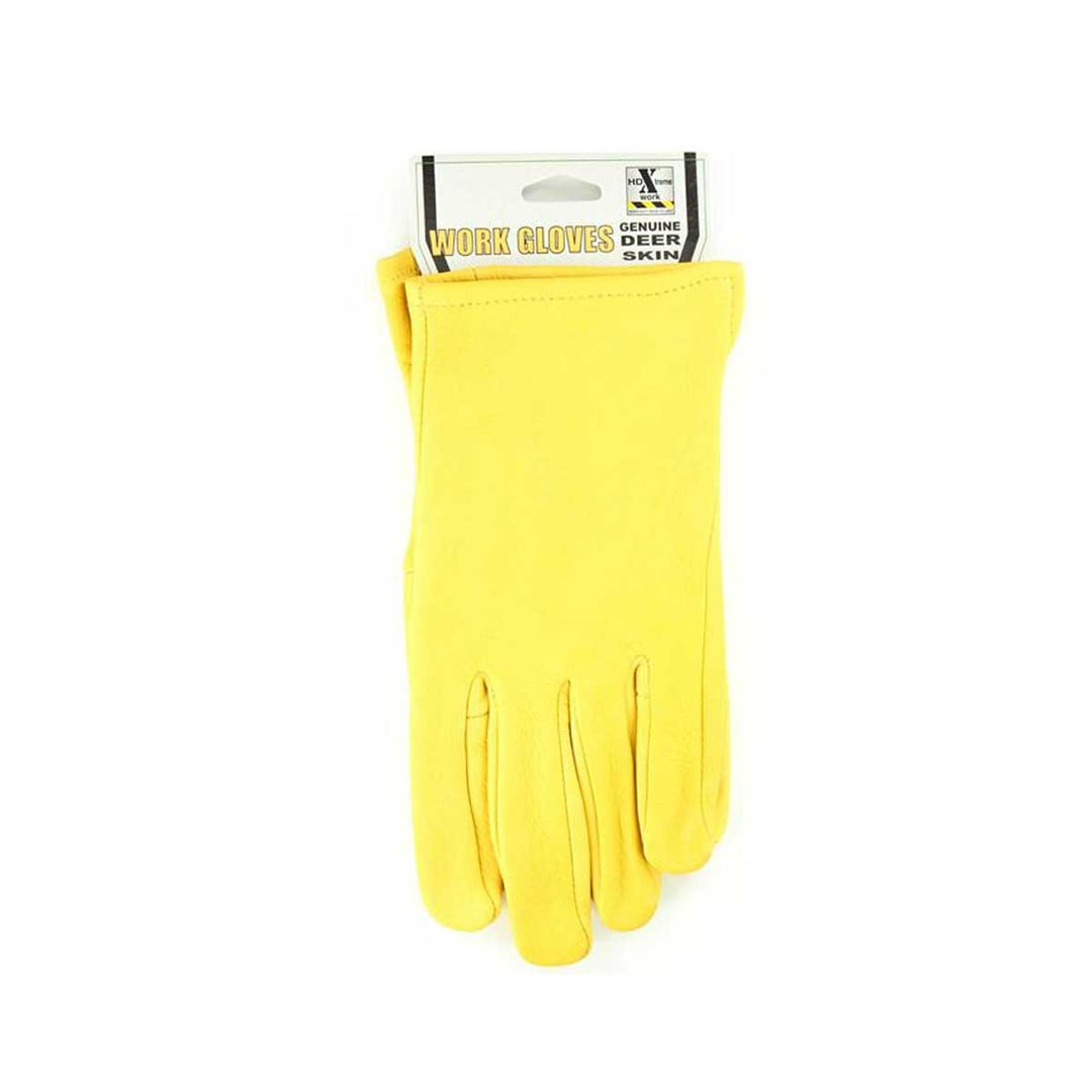 M & F Western HD Xtreme Men's Deerskin Gloves - Yellow Medium