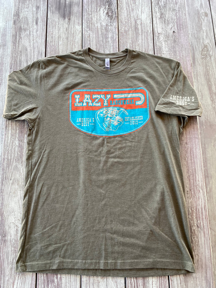 Lazy J Ranch Wear America's Best Short Sleeve T-Shirt - Army Green