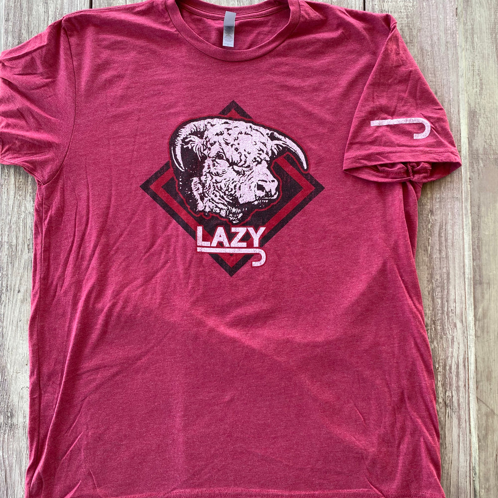 
                  
                    Lazy J Ranch Red Diamond Hereford Short Sleeve T-Shirt - Burgundy-Lazy J Ranch Wear
                  
                