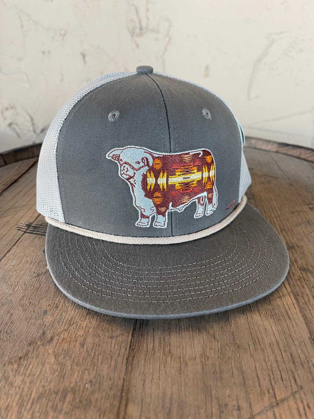 Lazy J Ranch Wear Olive & Tan 4" Apache Hereford Bull Cap