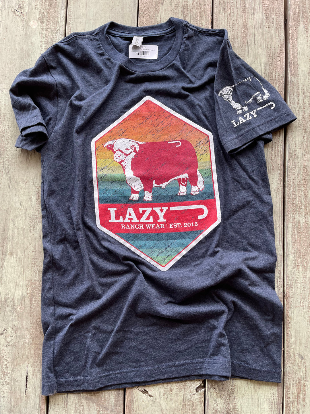 Lazy J Ranch Wear Rain Hereford Navy T-Shirt
