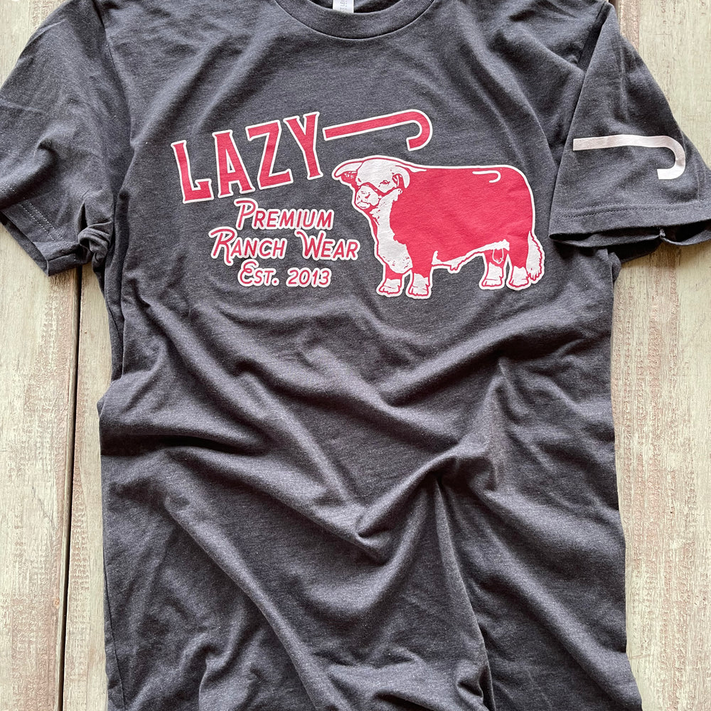 
                  
                    Lazy J Ranch Premium Ranch Wear T-Shirt - Charcoal Grey-
                  
                