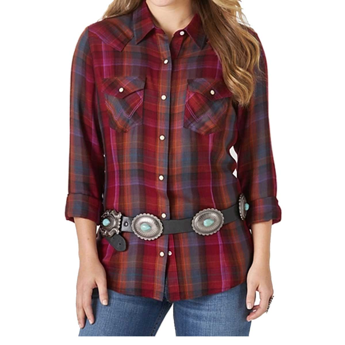 Wrangler women's sale plaid shirts