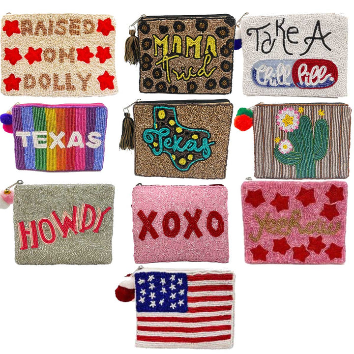 La Chic Women's Assorted Beaded Pouches