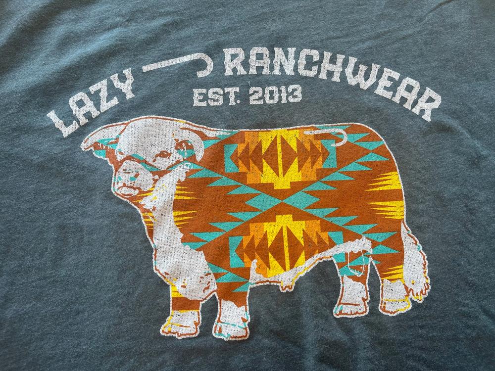 
                  
                    Lazy J Ranch Apache Hereford Short Sleeve T-Shirt - Indigo Blue-Lazy J Ranch Wear
                  
                