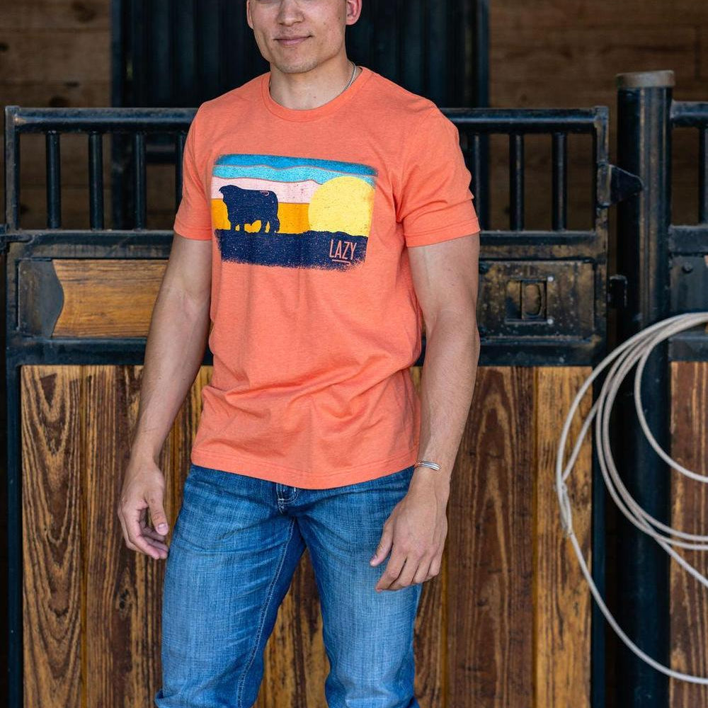 
                  
                    Lazy J Ranch Hereford Sky Short Sleeve T-Shirt - Orange-Lazy J Ranch Wear
                  
                