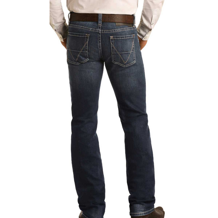 Rock & Roll Cowboy Men's Vintage '46 Slim Fit Stretch Straight Bootcut Jeans