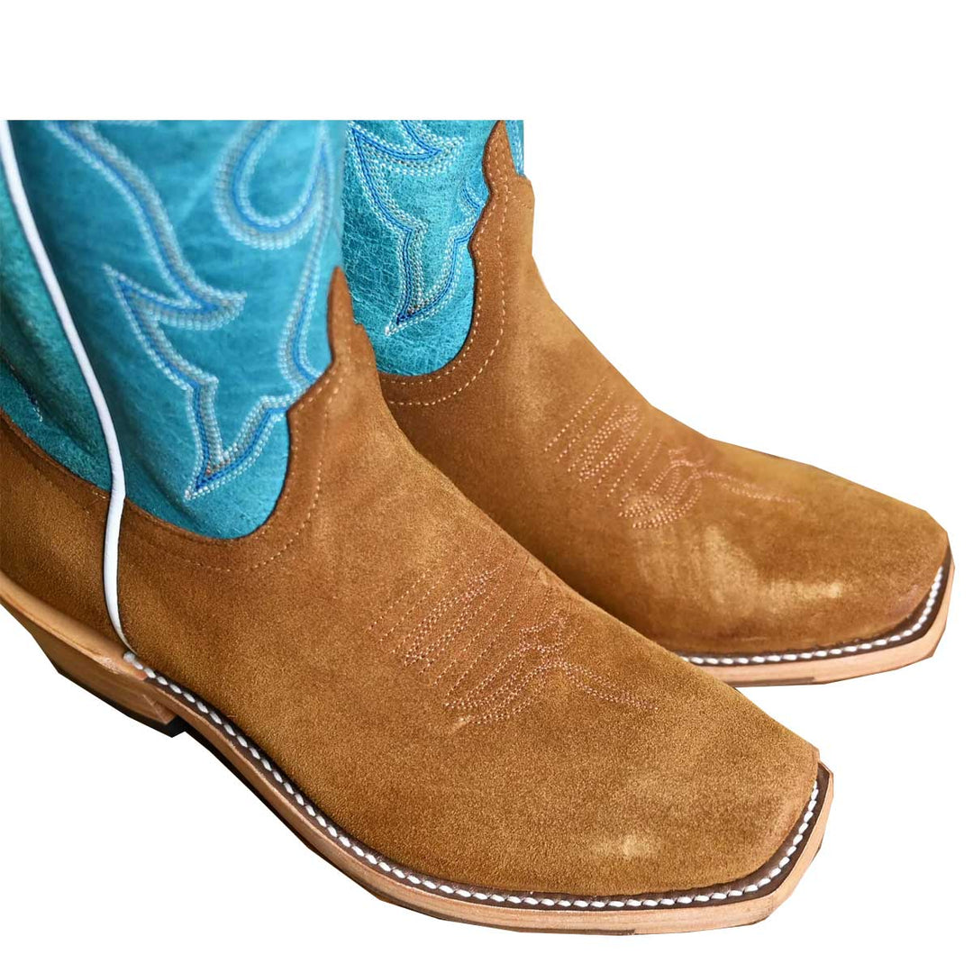 Macie Bean Women's Camel Suede Turquoise Sinsation Boots