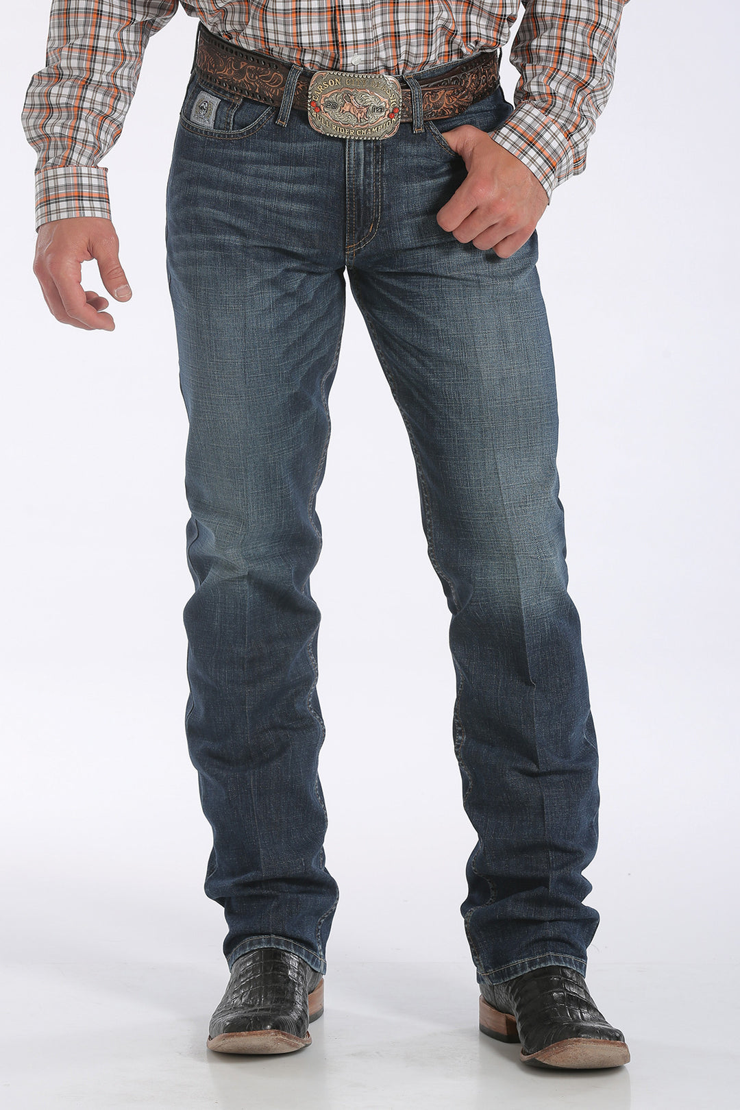 Cinch  Men's Silver Label Indigo Wash Slim Fit Jeans