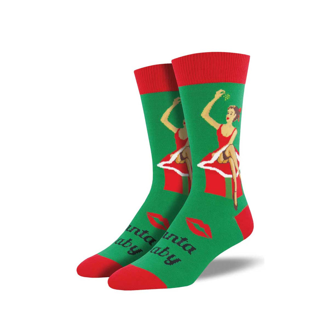 Socksmith Men's Santa Baby Christmas Pin-up Socks