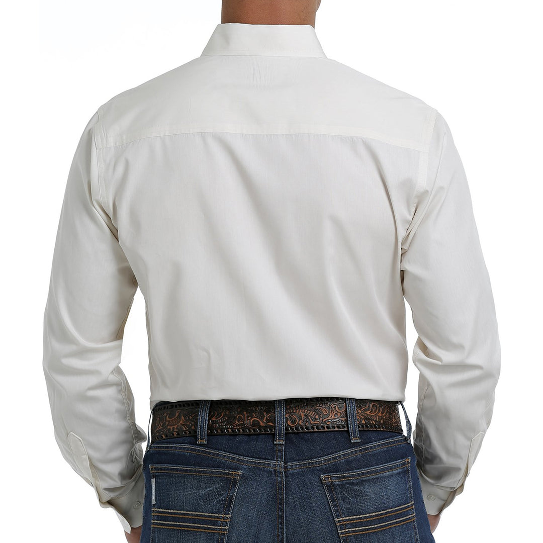 Cinch Men's Modern Fit Button-Down Long Sleeve Shirt - Cream