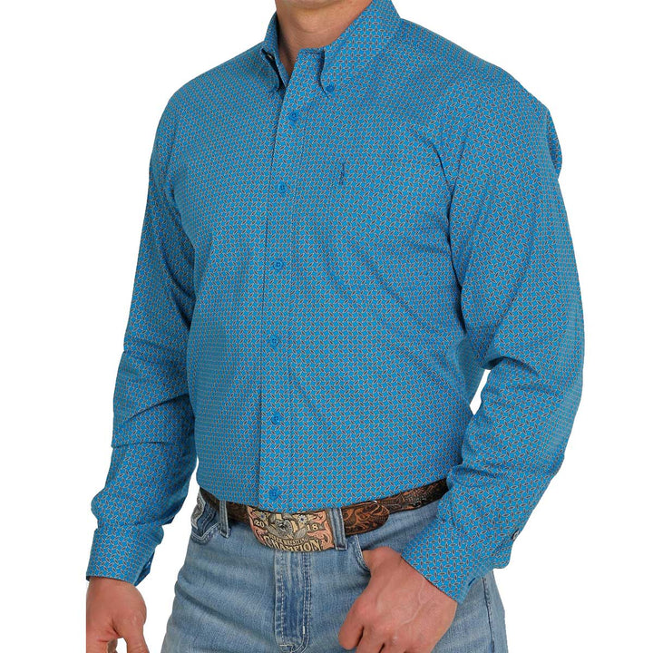 Cinch Men's Modern Fit Button-Down Long Sleeve Shirt - Blue Navy