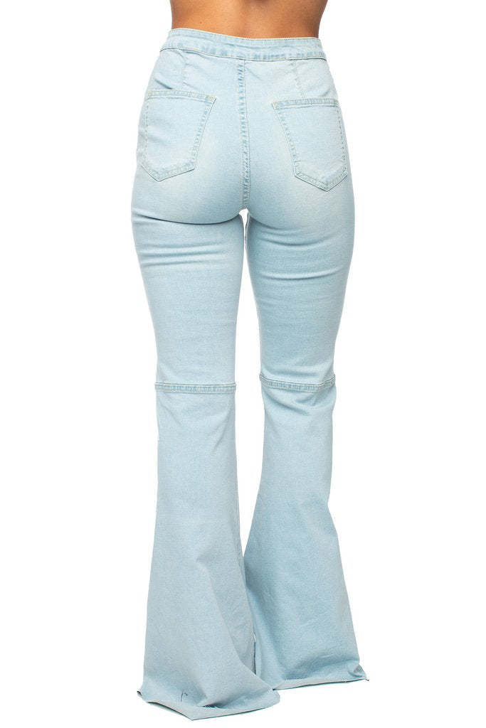BuddyLove Moonshine High-Waisted Flare Jeans - White