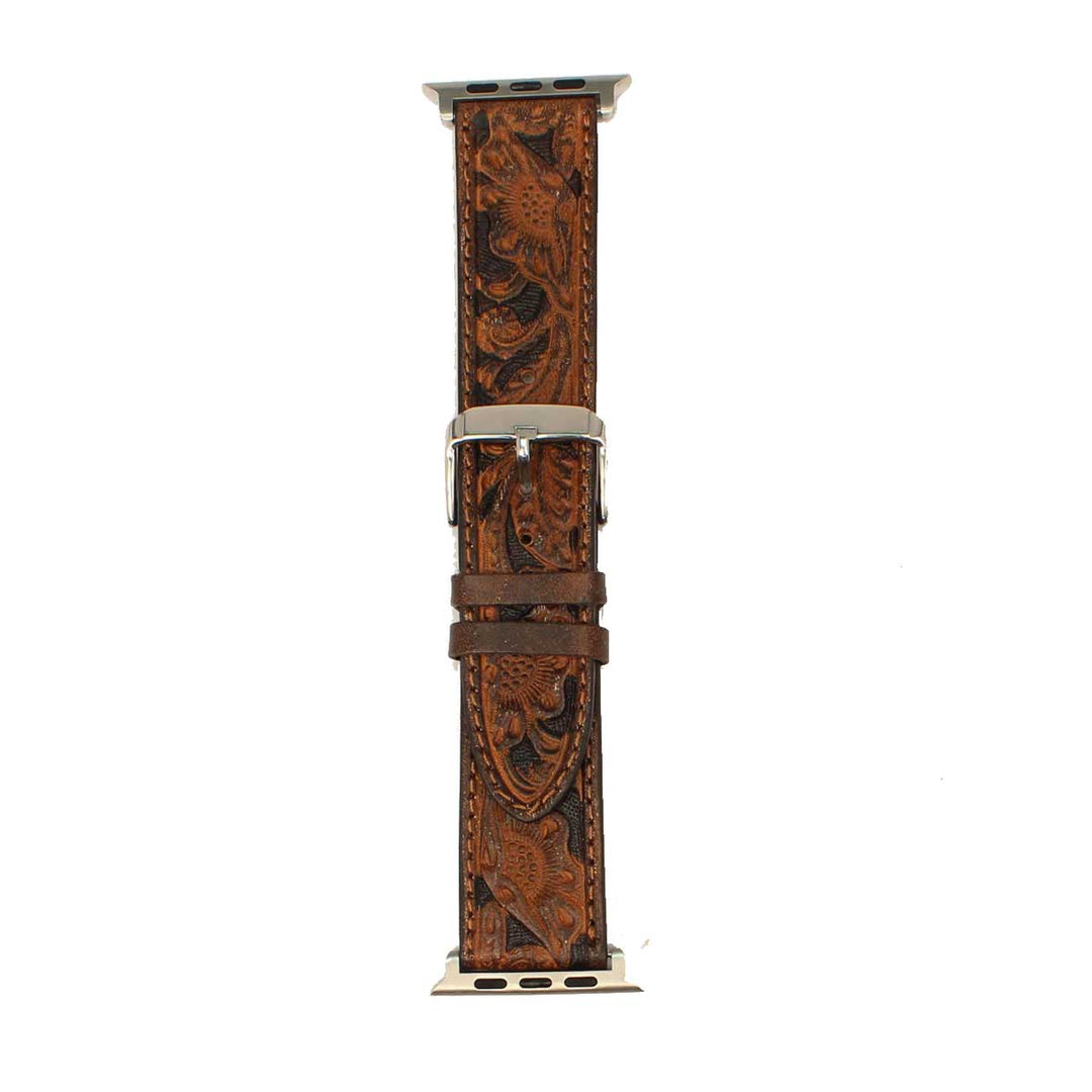 Nocona Men's Floral Tooled Leather iWatch Band