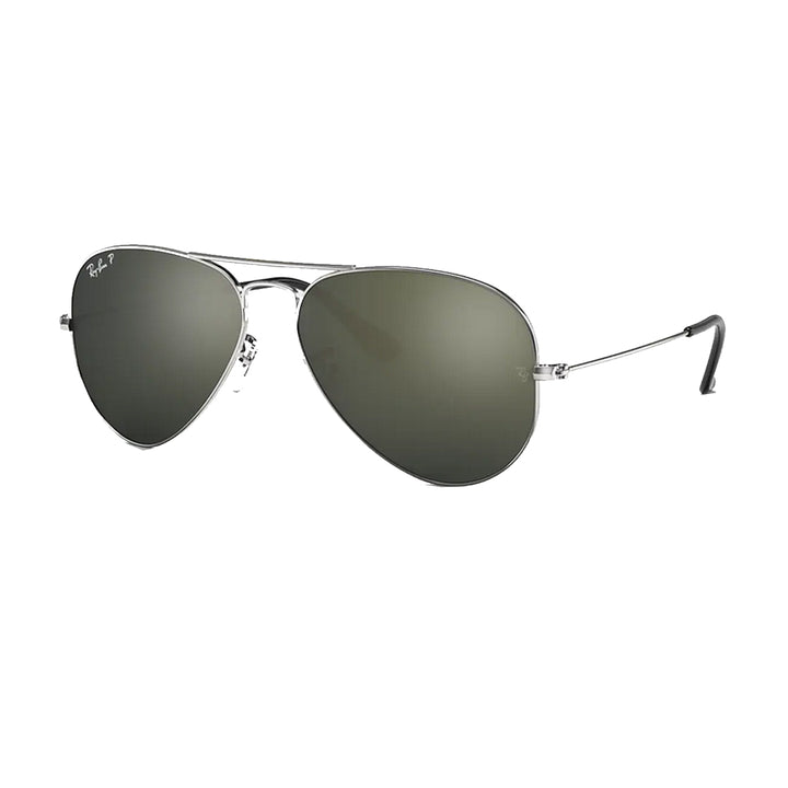 Ray Ban Aviator Classic Sunglasses - Matte Silver Grey Mirror