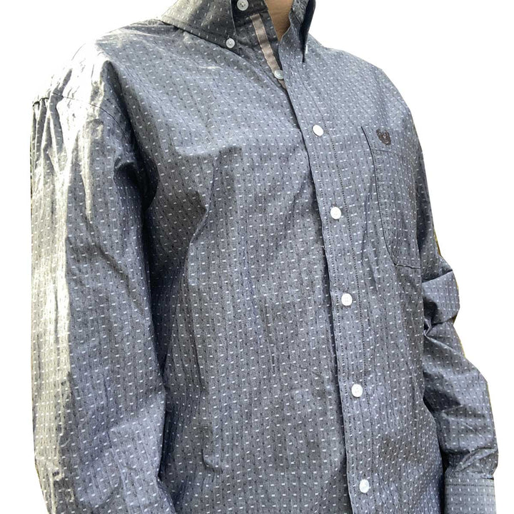 Panhandle Men's Rough Stock Dobby Long Sleeve Shirt - Black