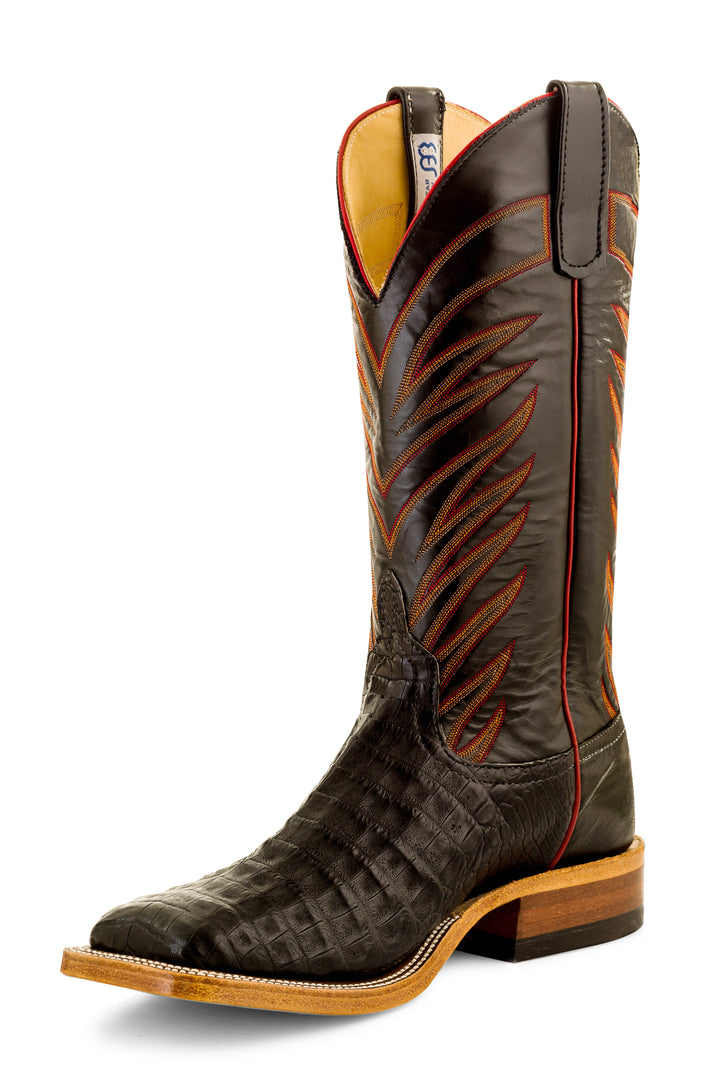 Anderson Bean Men's Black Caiman Belly Western Boots