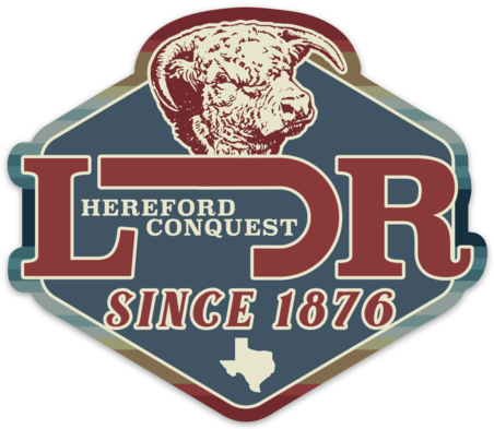 Lazy J Ranch Wear Conquest Hereford Sticker-Stickers & Decals-CONQUEST-STK