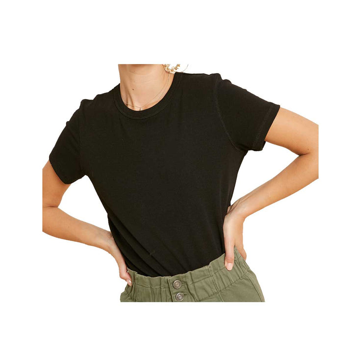 Wishlist Women's Ribbed Knit Basic T-Shirt