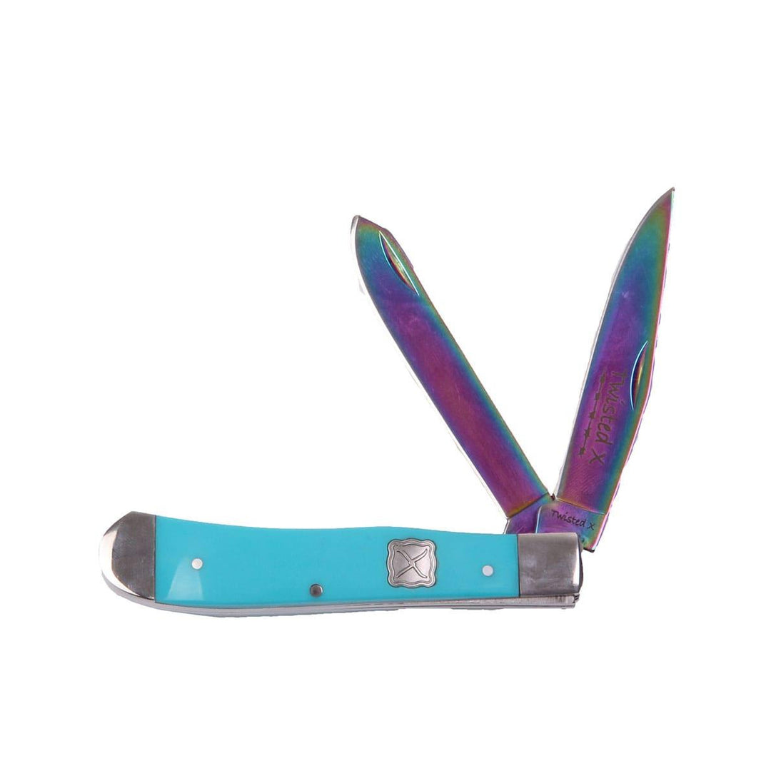 Twisted X Rainbow Blade Turquoise Trapper Knife