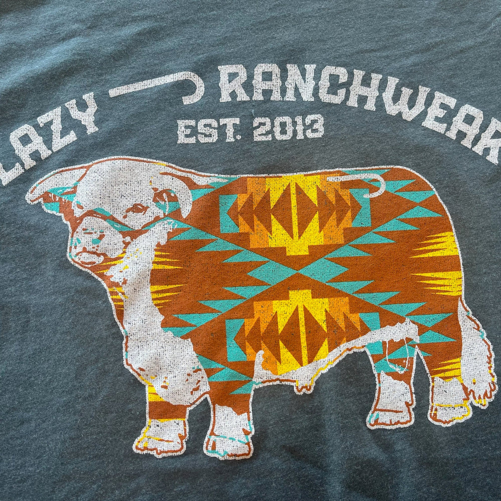 
                  
                    Lazy J Ranch Apache Hereford Short Sleeve Indigo Blue T-Shirt-
                  
                