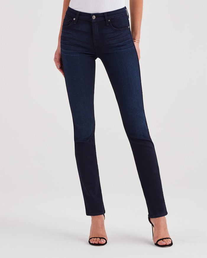 7 For All Mankind B(air) Denim The Kimmie Straight in Blue Black River Thames