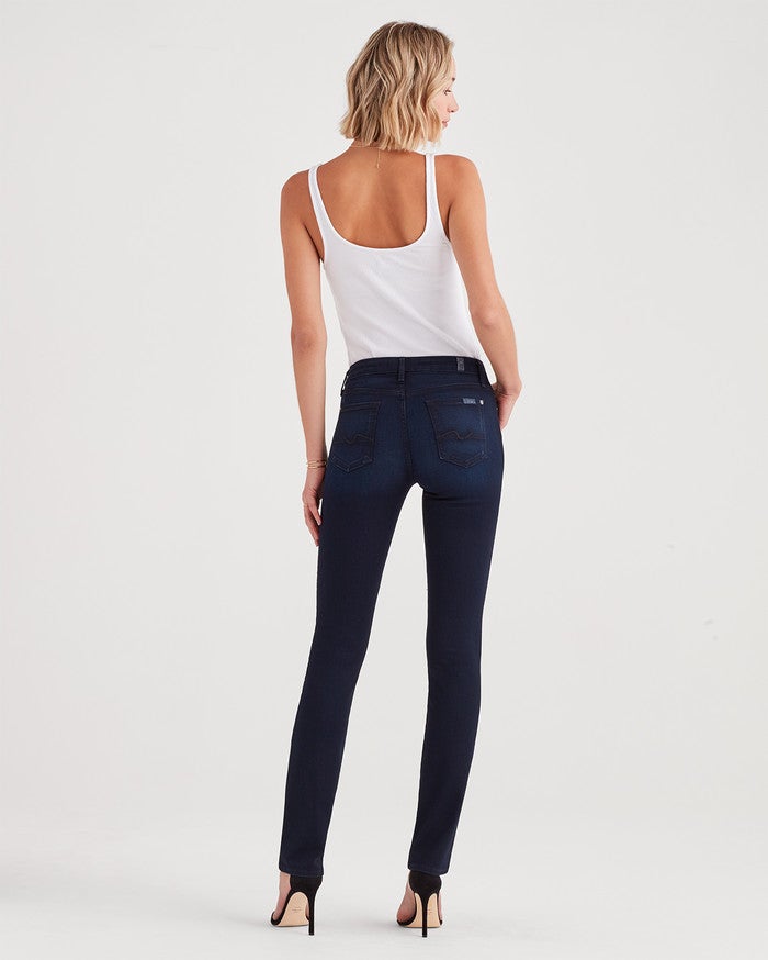 7 For All Mankind B(air) Denim The Kimmie Straight in Blue Black River Thames