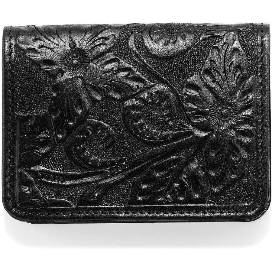 Men's Bi-Fold Floral Tooled Black Wallet