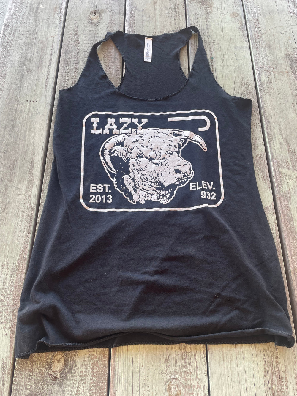 Lazy J Ranch Wear Women's Elevation Logo Racerback Tank Top - Black