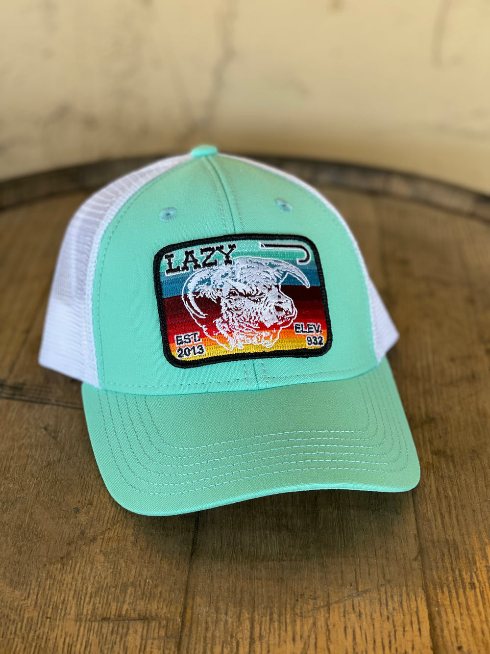 Lazy J Ranch Wear Mint & White Unstructured Serape Elevation Patch Cap