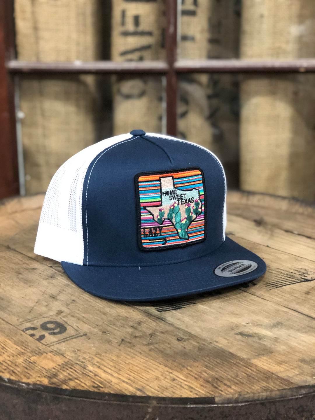 Lazy J Ranch Wear Navy & White 4" Home Sweet Texas Cap