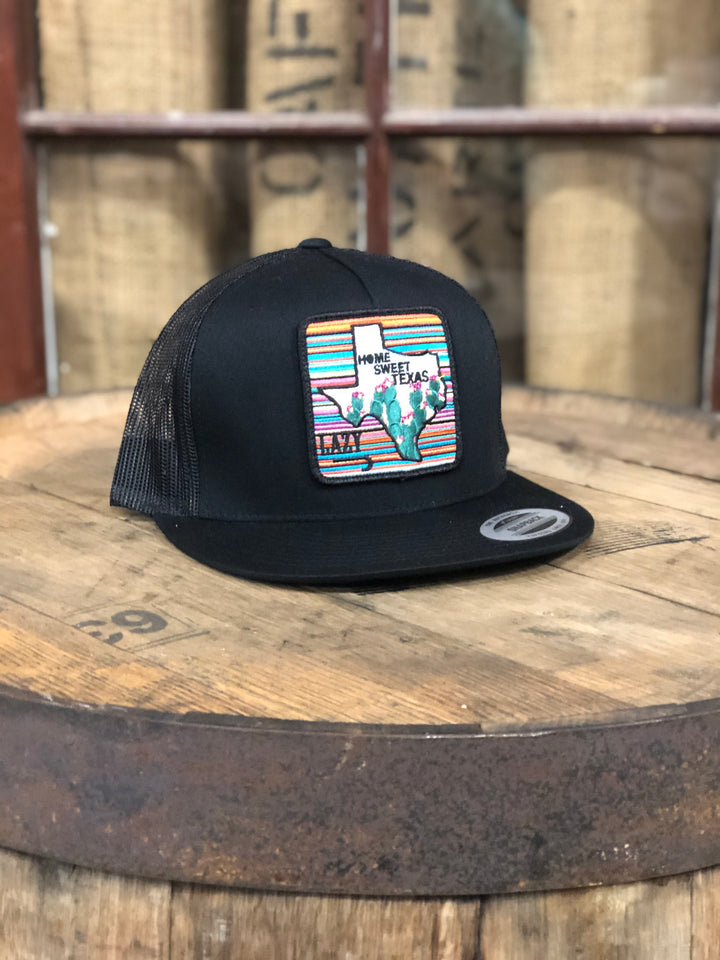 Lazy J Ranch Wear Black & Black 4" Home Sweet Texas Cap