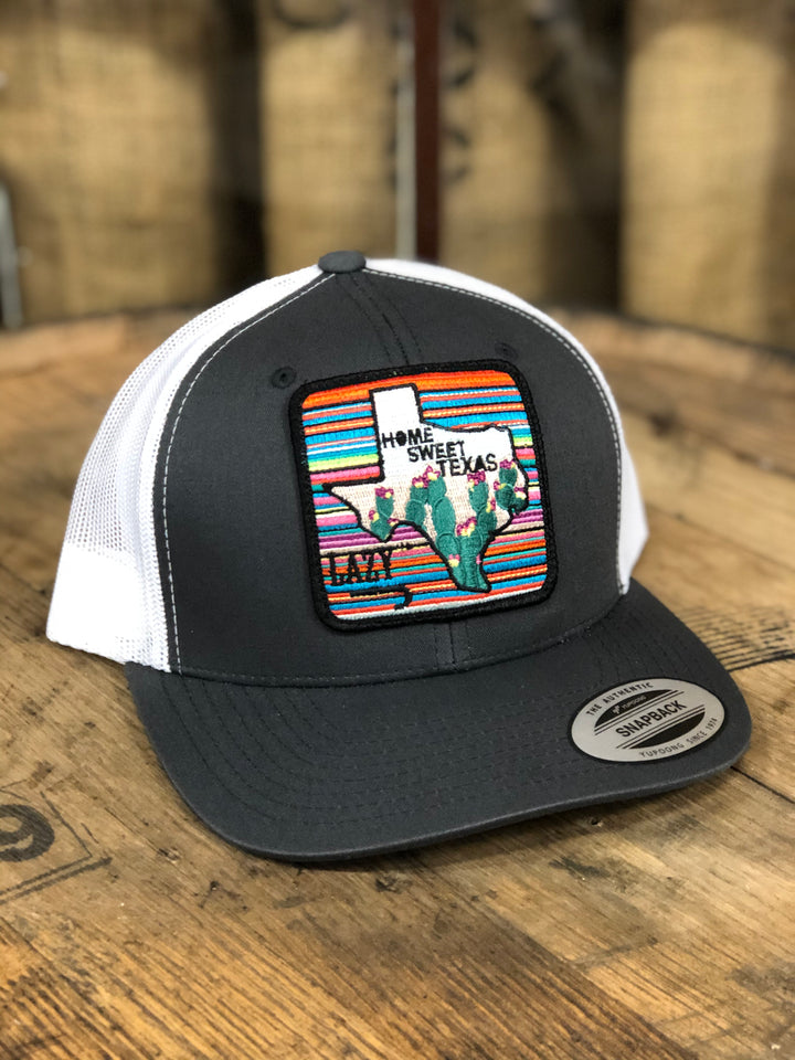 Lazy J Ranch Wear Grey & White 3.5" Home Sweet Texas Cap
