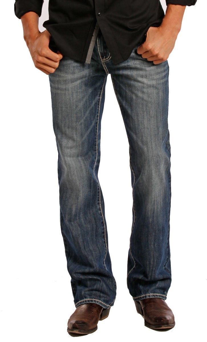 Rock & Roll Denim Men's Relaxed Fit Double Barrel Straight Leg Jeans - Vintage Wash