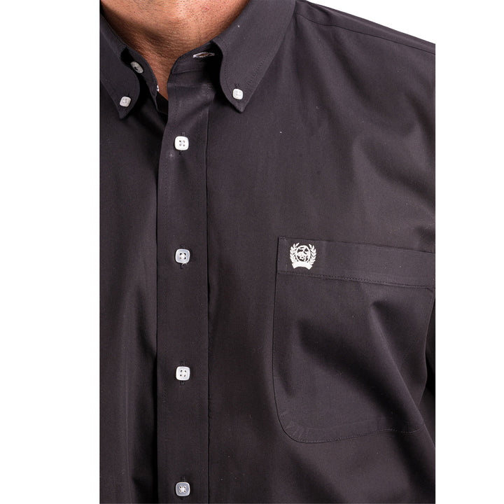 Cinch Men's Button-Down Western Long Sleeve Shirt - Solid Black