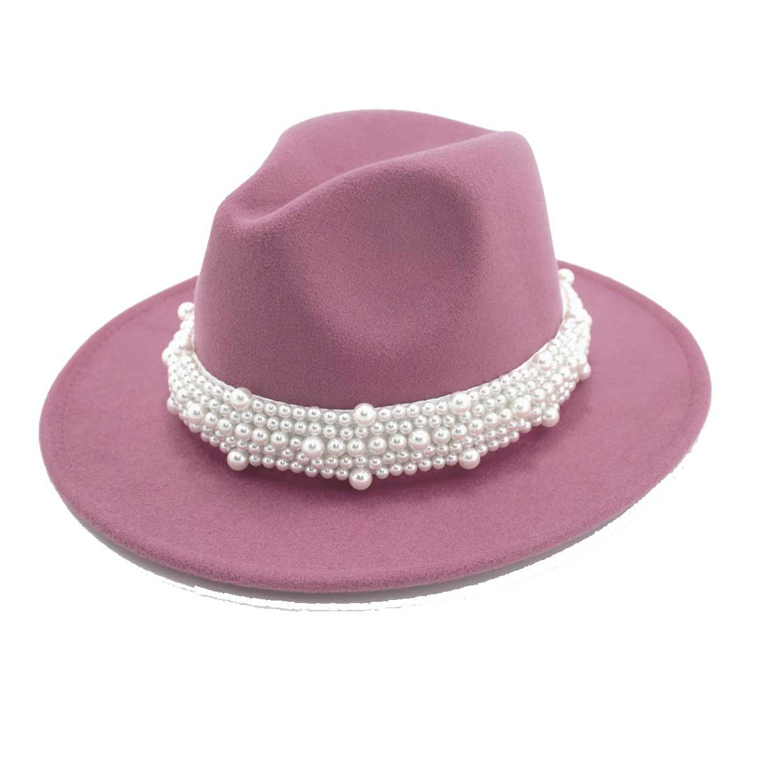 Suzie Q USA Women's New Style Fashion Pearl Jazz Fedora Hat