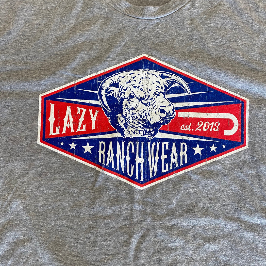 Lazy J Ranch Wear Diamond Hereford Short Sleeve T-Shirt - Dark Heather Grey